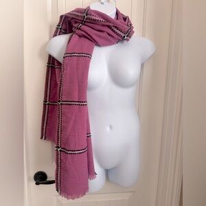 NWT Monograph Scarf/Shawl, Fuchsia, Black and White